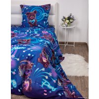 1.5-спальный комплект постельного белья Миланика Диско 1.5сп подростковый с наволочкой 70x70 (бязь)