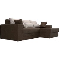 Угловой диван Mebelico Майами 15 114892 (правый, рогожка, коричневый)