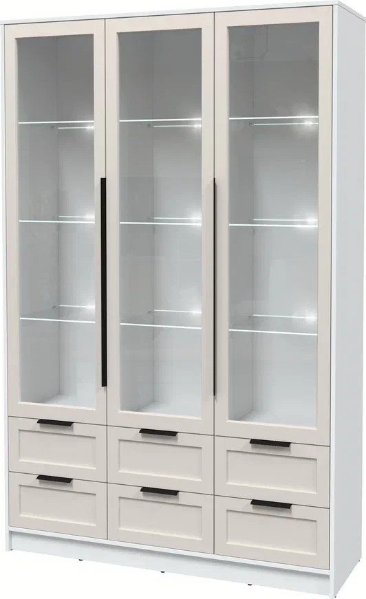 

Шкаф-витрина Интерлиния Концепт Тренд КТ-ШВ3 с подсветкой (белый платинум/кашемир)