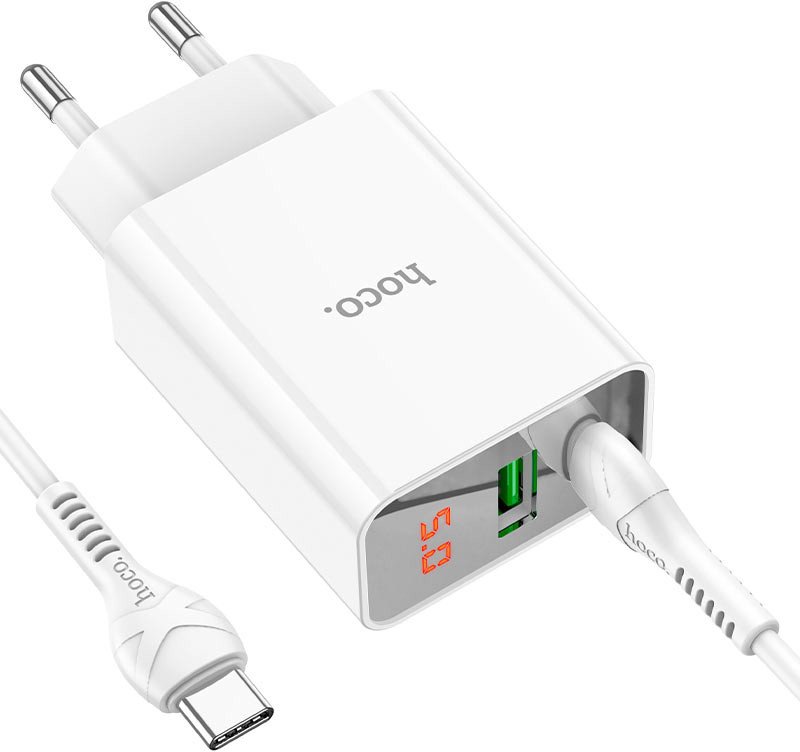 

Сетевое зарядное Hoco C100A USB Type-C (белый)
