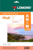 

Фотобумага Lomond матовая односторонняя Warm А4 240 г/кв.м. 50 листов