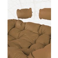 Подвесной диван M-Group Лежебока 11180101 (с белым ротангом/бежевая подушка)