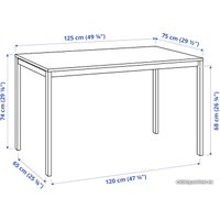 Обеденная группа Ikea Мельторп/Кэттил 394.282.04 (белый/книса светло-серый)