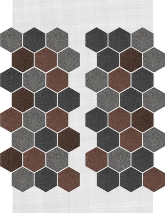 Декоративный кирпич АМК Соты микс № 322 (серо-коричневый микс)