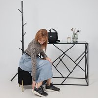 Пуфик AksHome Boot (черный велюр/золото)