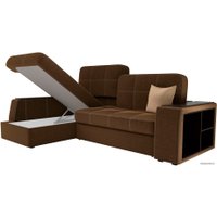 Угловой диван Лига диванов Брюссель 29388 (левый, микровельвет, коричневый)