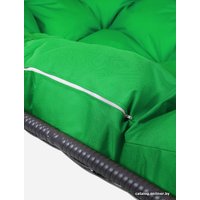 Подвесной диван M-Group Лежебока 11180304 (с серым ротангом/зеленая подушка)