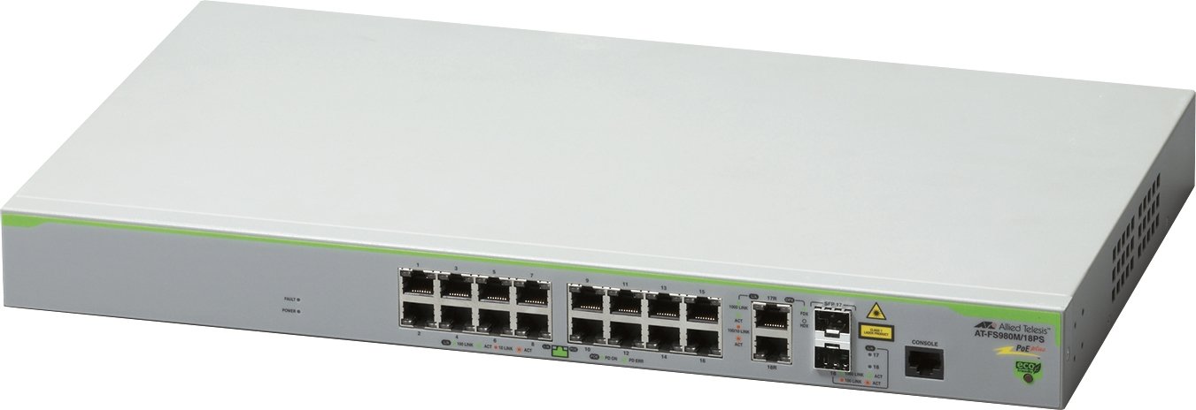 Управляемый коммутатор 3-го уровня Allied Telesis AT-FS980M/18PS