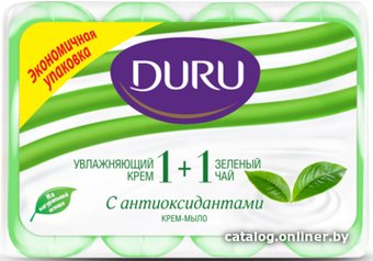 Duru Набор мыла 1+1 Увлажняющий крем и зеленый чай 4x80 г