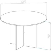 Офисный стол для переговоров МДК СП-К круглый 1200x1200x750 (дуб млечный)