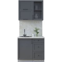 Готовая кухня Интерлиния Тренд 0.9Б (пепел/пепел/опал светлый)