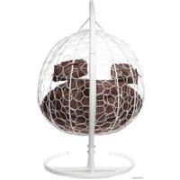 Подвесное кресло M-Group Для двоих 11450105 (белый ротанг/коричневая подушка)