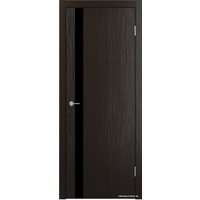 Межкомнатная дверь Юркас Stark ST12 ДО 80x200 (венге/lacobel черный лак)