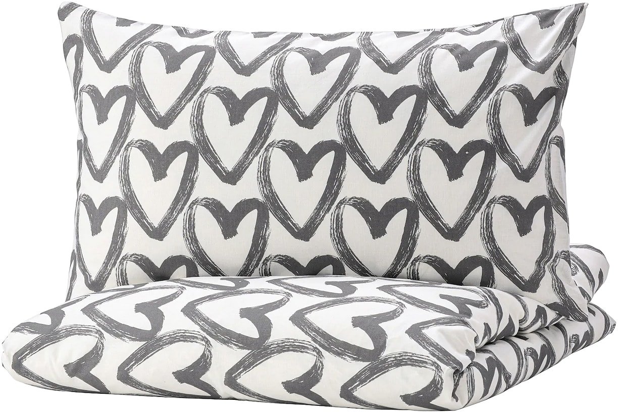 

Постельное белье Ikea Ликтфиббла (серый/белый) 200x200