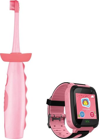 Электрическая зубная щетка Vitammy Dino (розовый) + часы GPS