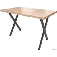 Кухонный стол Millwood Лофт Хьюстон Light 120x70 (18 мм, дуб табачный Craft/черный)