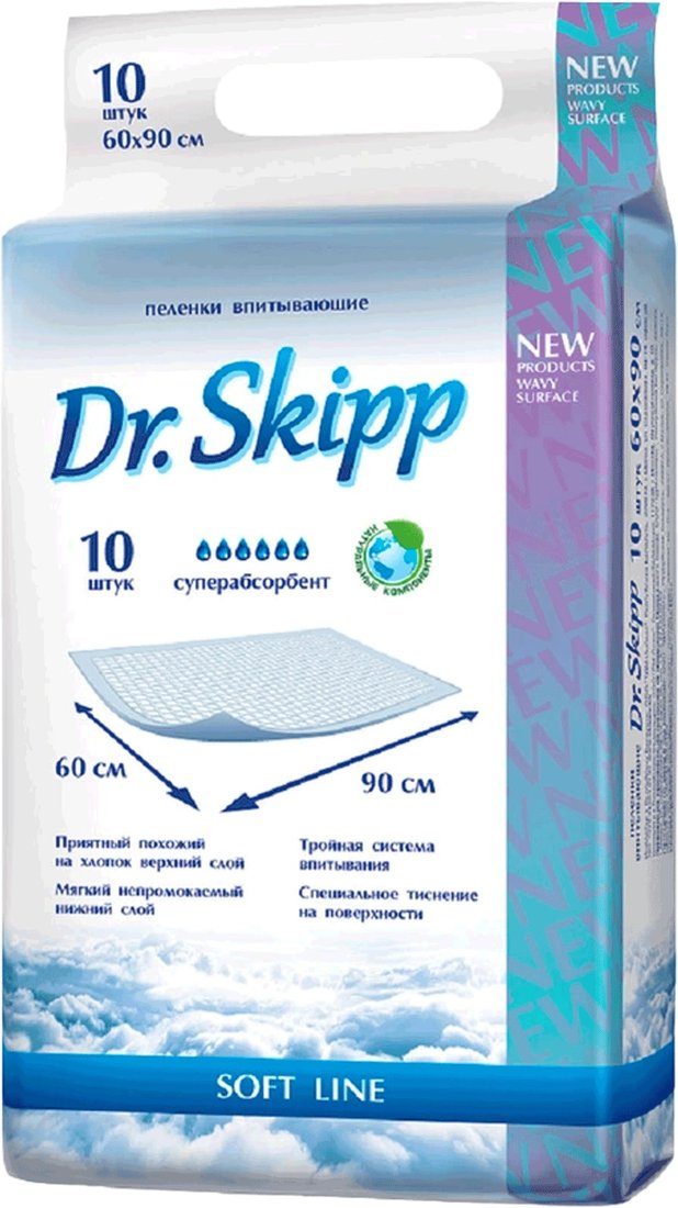 

Пеленки Dr.Skipp Soft Line 90x60 (10 шт)