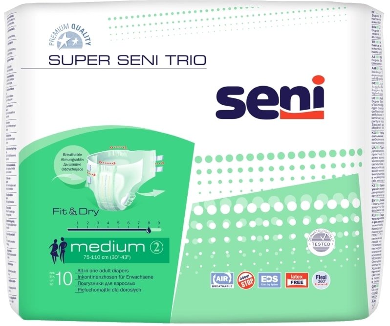 

Подгузники для взрослых Seni Super Trio M (10 шт)