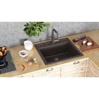 Кухонная мойка Aquasanita Quadro SQQ100W (black metallic 601)