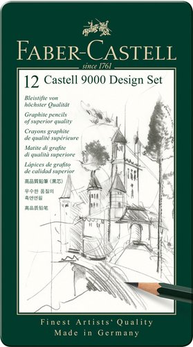 Набор простых карандашей Faber Castell 9000 4B-6H 119064 (12 шт)