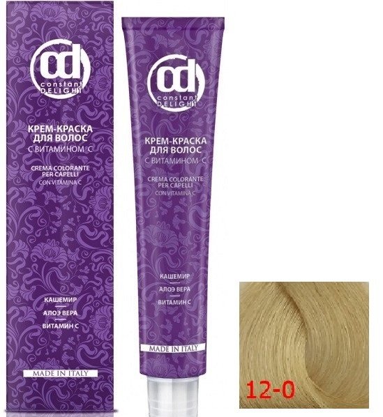 

Крем-краска для волос Constant Delight Crema Colorante с витамином С 12/0