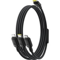 Кабель Baseus Silky One-for-Three Fast Charging Cable USB Type-C - Lightning/USB Type-C/microUSB P10377706123-00 (1.5 м, черный)