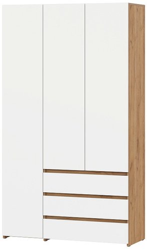 Шкаф распашной NN мебель МС Некст К комбинированный трехстворчатый (дуб золотой/белый)