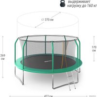 Батут Unix Line Supreme Basic 14 ft (green)