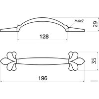  AKS скоба мет. MILK 128 серебро белый,