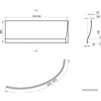 Фронтальный экран под ванну Ravak A Avocado 160R CZI1000A00