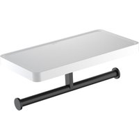 Держатель для туалетной бумаги Aquatek Европа AQ4919MB (с полкой, черный матовый)