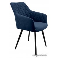 Стул Гальваник Диаманте Лофт (эмаль черный муар/Catania Dark Blue)