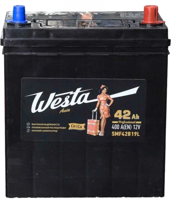 

Автомобильный аккумулятор Westa Black Asia R+ (42 А·ч)