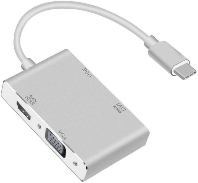 

Разветвитель USBTOP 4в1 USB3.1 Type-C на HDMI/VGA/DVI/USB3.0