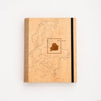 Ежедневник Творческая мастерская "Пуговка" Анастасии Минич А5 Карта Беларуси (на общей карте)