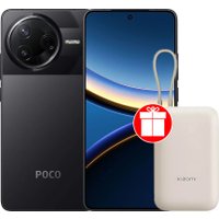 Телефон POCO F7 Pro 12GB/256GB международная версия (черный) + пауэрбанк Xiaomi Power Bank P15ZM 10000mAh (бежевый) по акции