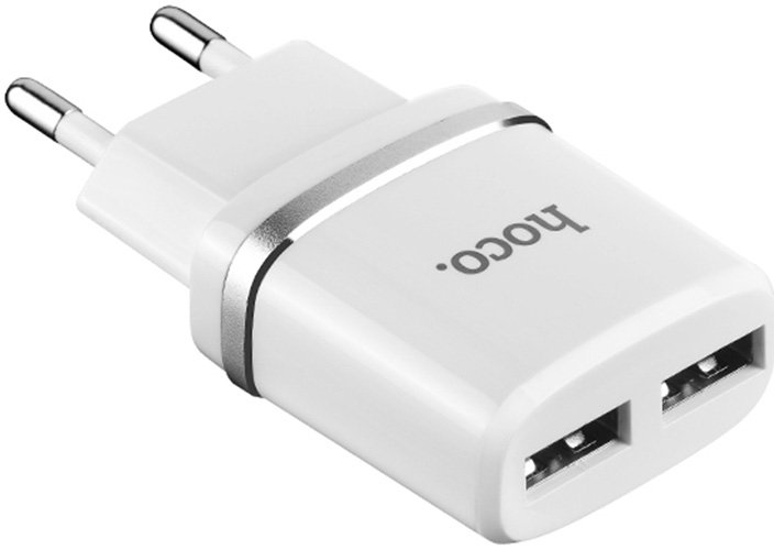 

Сетевое зарядное Hoco C12 microUSB (белый)