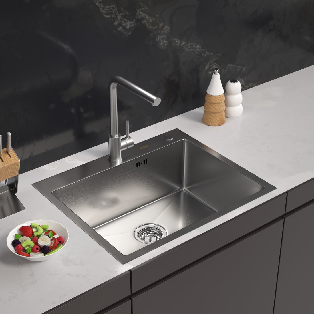 

Кухонная мойка ARFEKA Eco AR 600*500 Satin Decor Volcanic Rock