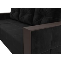 Угловой диван Лига диванов Валенсия Лайт левый (велюр, черный)