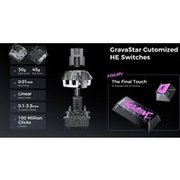 Клавиатура Gravastar Mercury V75 Lite Transparent Black (GravaStar Magnetic Blackcore)