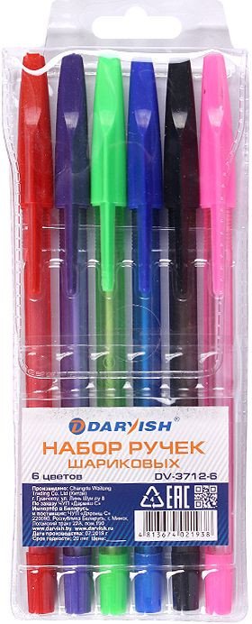 

Набор шариковых ручек Darvish DV-3712-6 (6 цв.)