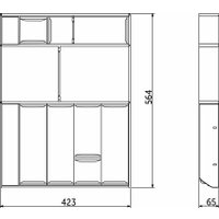 Лоток для столовых приборов AKS 60/450 шуфлядный металлический Organizer нержавеющая сталь (423*564*65)