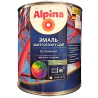 Грунт-эмаль Alpina Быстросохнущая по ржавчине. База 1. 0.75 л (шелковисто-матовый белый)