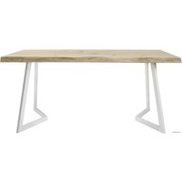 Кухонный стол Buro7 Уиллис 180 (с обзолом и сучками, дуб беленый/белый)