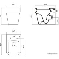 Унитаз приставной BelBagno Marco BB118CB