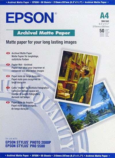 

Фотобумага Epson Archival Matte Paper A4 50 листов (C13S041342)