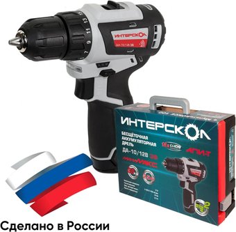 Дрель-шуруповерт Интерскол ДА-10/12В 38 757.2.2.46 (с 2-мя АКБ, кейс)