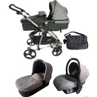Универсальная коляска ForKiddy Siesta (3 в 1 + утепленный блок, серый)