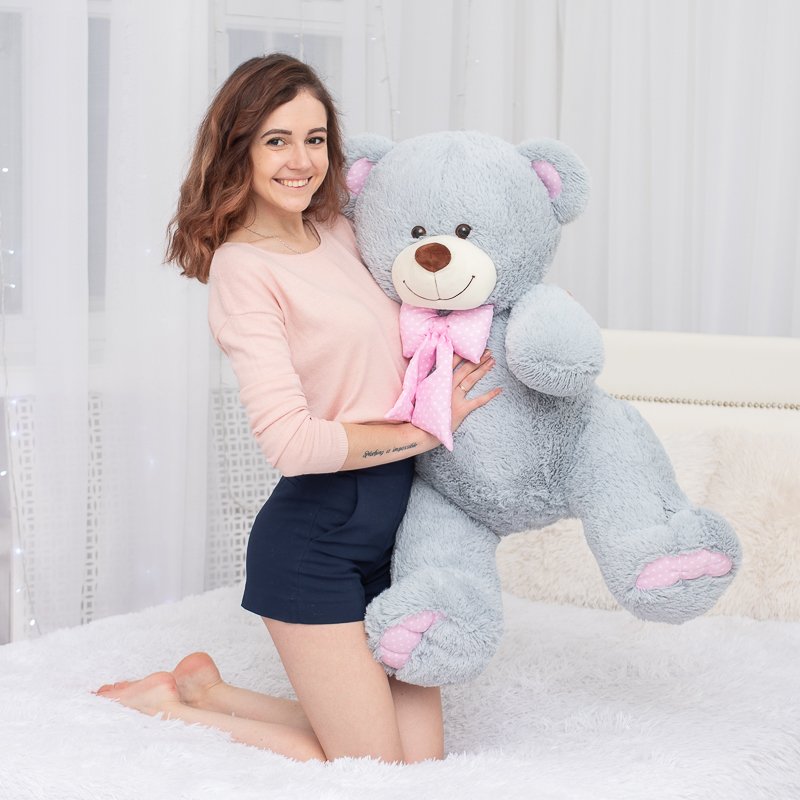

Большая игрушка Truebear Мишка Oskar 120 см (серо-голубой)