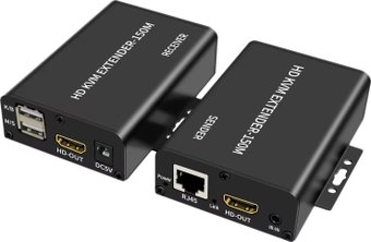 Удлинитель USBTOP HDMI USB по витой паре RJ45 UTP (LAN) до 150 метров, FullHD 1080p (1 приемник, 1 передатчик)